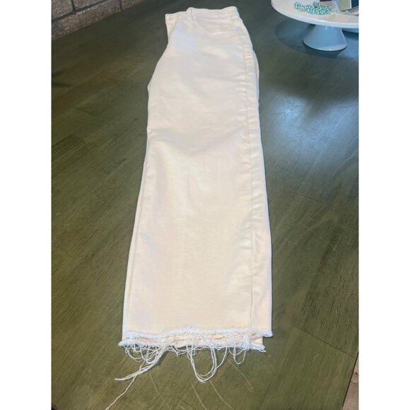 Kut From The Kloth White High-Waisted Frayed Hem Skinny Jeans Size 2 - Picture 6 of 6